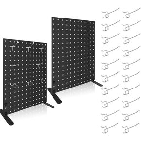 1 PCS Pegboard Display Stand With 10 Peg Hooks for Retail Craft Shows & Fairs - Metal Product Merchandise Display Rack for Selling Accessories, Display Stands for Boutique, Stores, Vendors & Events (1pcs)
