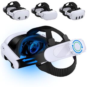 حزام رأس VR متوافق مع Meta Quest 3/3S/2 ، استبدال حزام النخبة القابل للتعديل المخصص لـ Quest 3 Head Strap ، وملحقات VR المحسّنة تدعم الراحة تقليل الضغط