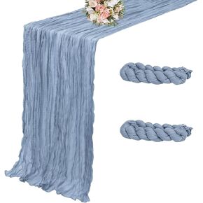 6 Pack Sage Green Cheesecloth Spring Table Runner, 35x120 Inches Boho Gauze Table Runner 10ft Cheese Cloth Valentine's Day Table Runner for Wedding Baby Shower Party Bridal