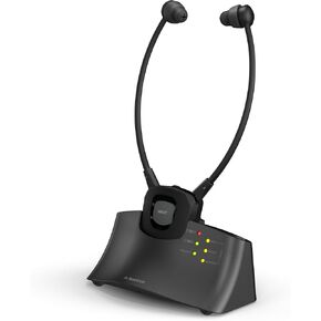 Avantree HT381 - Wireless TV Earbuds Headphones for Seniors and Hard of Hearing, Voice Clarification, L/R Balance Volume Control, Ambient Mode, Connect Both Digital & Analog Televisions