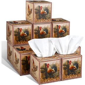 12 Pack Rooster Facial Tissues Cube Boxes Chicken Face Tissues 600 Sheets 3 Ply Small Retro Square Tissues Bulk for Spring Easter Car Pocket Toilet Household(Butterfly)
