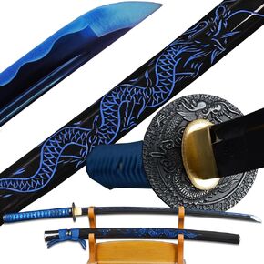 41 inch Handmade Japanese Samurai Katana Sword Full Tang for Man Gift Cosplay Decoration Self Defense