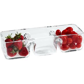 Badash Kira Candy Dish or Serving Bowl - 6" Handmade Slanted Rim Glass Bowl