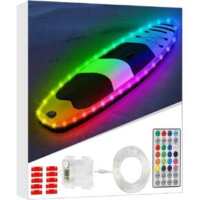 Kayak Paddle Board Lights Kit, IP68 Waterproof Dream Color SUP Glow Lights with Remote, Battery Powered Kayak Lights for Night Kayaking SUP Canoes, Marine Safety Lights for Boats (24FT)