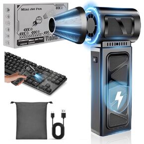 Compressed Air Duster, 350000 RPM Electric Air Duster, Rechargeable Cordless Air Blower Power Turbo Fan,5 Gears Adjustable Jet Dry Blower Replace Air Can for Snow PC Keyboard Computer Car Outdoor Home