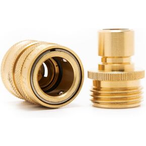 3-Pack All Brass Faucet Quick Connect Adapter for Garden Hose With Shutt-Off
