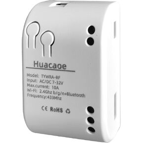 Tuya 2CH Smart Life WiFi Momentary Inching Relay Self-Locking Switch Module,DC/AC 7-32V WiFi RF Bluetooth Relay, Compatible with Alexa Goolge Home