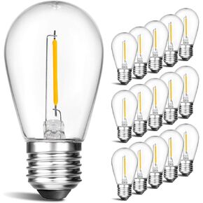 BRIMAX 6 Pack 2W LED Light Bulbs,Equivalent to 15W-20W,S14 Replacement LED Bulbs Shatterproof Plastic,120V,2700K Warm White,E26 Medium Base for 6/12/18-light Sputnik Chandelier Bulbs