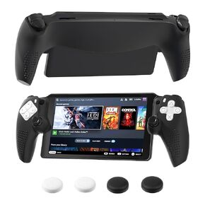 FANPL 【Improved Version】 Silicone Case for PlayStation Portal Accessories, Soft Protective Cover for PS Portal Skin with 4 Thumb Grips (White)