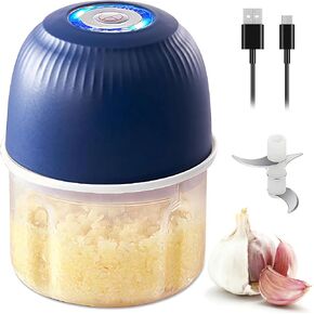 Cordless Food Processor, 350ml Mini Garlic Chopper Wireless,Battery Operated Electric Food Chopper, Small Rechargeable Vegetable Meat Blender Grinder, Portable Kitchen Mixer Gift for Valentine(Purple)