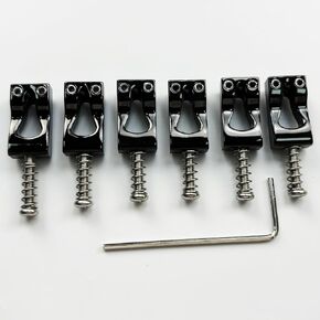Brass Guitar Bridge Saddles 10.8mm Electric Guitar Brass Saddles for Fender Strat Stratocaster Tele Telecaster 6 String Guitar Tremolo Bridge Saddles Vacuum Black