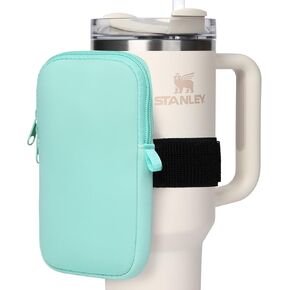 Water Bottle Pouch for Stanley, Gym Tumbler Accessories for Women, Compatible with Stanley Quencher Adventure 40oz & IceFlow 20/30oz, Workout Outdoor Pocket Phone, Card, Keys, Cash