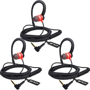 HYS 3.5mm Listen ONLY/Receive ONLY Headset, 3.5mm Listen Only Earpiece for Law Enforcement&Police Security with G Shape for Motorola Kenwood Baofeng Shoulder Speaker Microphones, Wired, 3pcs