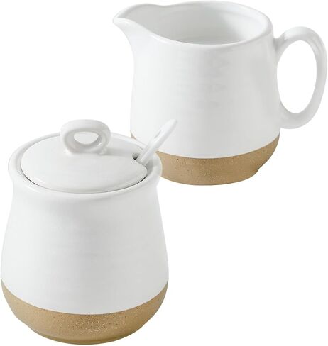 Glowworm Porcelain Sugar and Creamer Set, 11 Ounce Sugar Bowl,10 Ounce Cream Pitcher, Sugar Set with Lid & Spoon, Coffee Serving Set, Dishwasher Safe, Blue in Saudi Arabia