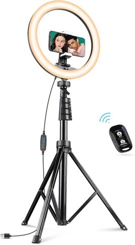 Ubeesize 12 "ضوء الحلقة مع 74" حامل ثلاثي القوائم القابل للتمديد و iPad ، حامل الهاتف ، LED Circle Light مع الهاتف ، حامل الكمبيوتر اللوحي لتسجيل الفيديو ، التصوير الفوتوغرافي ، البث المباشر ، الماكياج ، كاميرا الويب ، Tiktok ، YouTube in Saudi Arabia