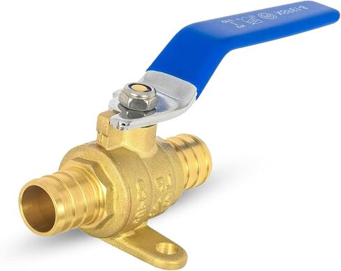 10-PCS HESUN 3/4 بوصة PEX BLEVE مع الأذن إسقاط ، 1/4 انعطف صمام الإغلاق الكامل للمنفذ ، صمام PEX النحاسي للمياه الساخنة والباردة ، ASTM F1807 ، الأزرق in Kuwait