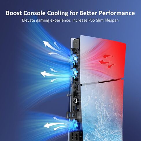 NEXIGO PS5 SLIM SILP SILP SILING SHOND مع سرعة قابلة للتعديل ، تشغيل/إيقاف تشغيل الطاقة التلقائية ، مع منفذ USB 3.0 ، نظام تبريد فعال لكل من قرص PS5 النحيف والإصدارات الرقمية (أبيض) in Kuwait