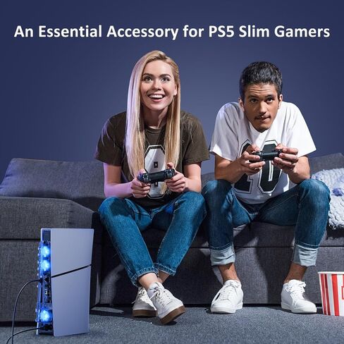 NEXIGO PS5 SLIM SILP SILP SILING SHOND مع سرعة قابلة للتعديل ، تشغيل/إيقاف تشغيل الطاقة التلقائية ، مع منفذ USB 3.0 ، نظام تبريد فعال لكل من قرص PS5 النحيف والإصدارات الرقمية (أبيض) in Kuwait