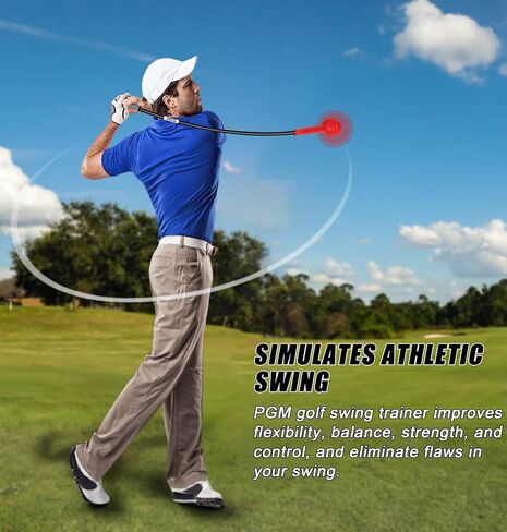 PGM Golf Swing Trainer Aid -2.0 Golf Swing Training Aid Golf Practice Warm-Up Stick for Strength Flexibility and Tempo Training -Suit for Practice Chipping Hitting Golf Accessories for Men and Women in Saudi Arabia