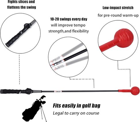 PGM Golf Swing Trainer Aid -2.0 Golf Swing Training Aid Golf Practice Warm-Up Stick for Strength Flexibility and Tempo Training -Suit for Practice Chipping Hitting Golf Accessories for Men and Women in Saudi Arabia