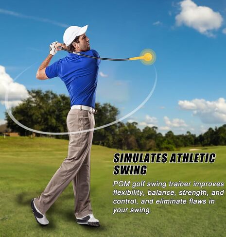 PGM Golf Swing Trainer Aid -2.0 Golf Swing Training Aid Golf Practice Warm-Up Stick for Strength Flexibility and Tempo Training -Suit for Practice Chipping Hitting Golf Accessories for Men and Women in Saudi Arabia