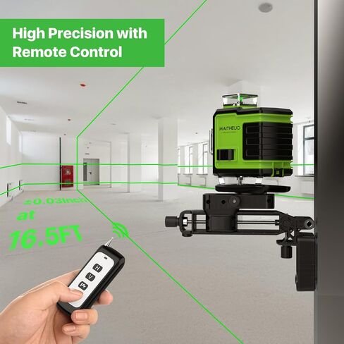 Laser Level 360 Self Leveling, MAITHEUO 3x360° Green Cross Line Laser Level for Construction with Rechargeable Batterry, Remote Controller,Magnetic Stand, Carry Bag in Saudi Arabia