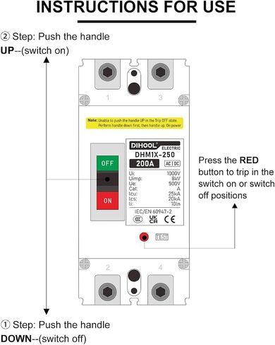 DIHOOL DC Main 160 Amp Circuit Breaker, 500V Battery Disconnect Switch, Master Switch for Boat Trolling Motor Marine ATV Trailer in Saudi Arabia