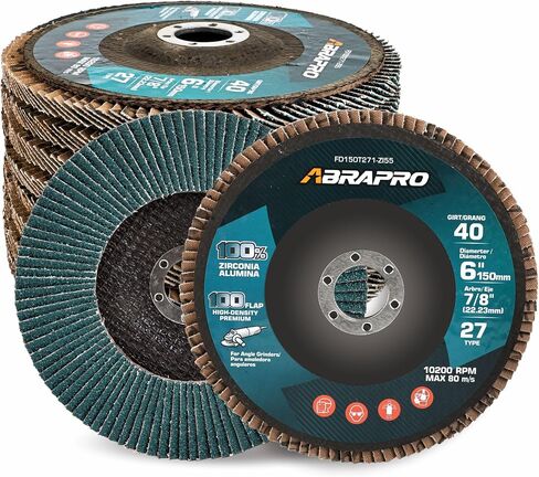 6" x 7/8" Flap Discs,Arbor Size 7/8-inch,T27 Industrial Zirconia Abrasive Grinding Wheel for Metal, Wood, Stainless Steel Finishing, 60 Grit (10 Pack) in Saudi Arabia