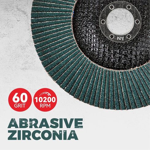6" x 7/8" Flap Discs,Arbor Size 7/8-inch,T27 Industrial Zirconia Abrasive Grinding Wheel for Metal, Wood, Stainless Steel Finishing, 60 Grit (10 Pack) in Saudi Arabia