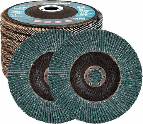 6" x 7/8" Flap Discs,Arbor Size 7/8-inch,T27 Industrial Zirconia Abrasive Grinding Wheel for Metal, Wood, Stainless Steel Finishing, 60 Grit (10 Pack) in Saudi Arabia