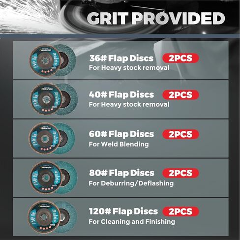 6" x 7/8" Flap Discs,Arbor Size 7/8-inch,T27 Industrial Zirconia Abrasive Grinding Wheel for Metal, Wood, Stainless Steel Finishing, 60 Grit (10 Pack) in Saudi Arabia