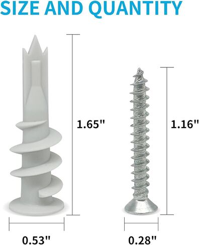Dicio Wall Anchors for Drywall Heavy Duty and Screws Kit 300 pcs self Drilling sheetrock Anchors for Drywall for TV Wall Mount and Picture Hanging in Saudi Arabia