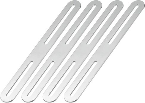 PATIKIL 11 1/50" Adjustable Flat Mending Plate with Slot, 4 Pcs Slidable Slotted Flat Straight Mending Plate Support Brace Brackets for Wood Furniture, Black in Saudi Arabia