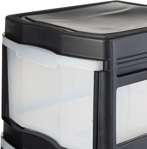 Life Story Classic Gray 3 Shelf Home Storage Container Organizer Plastic Drawers with Wheels for Closet, Dorm, or Office in Kuwait