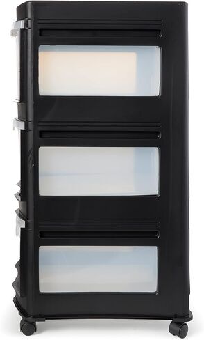 Life Story Classic Gray 3 Shelf Home Storage Container Organizer Plastic Drawers with Wheels for Closet, Dorm, or Office in Kuwait