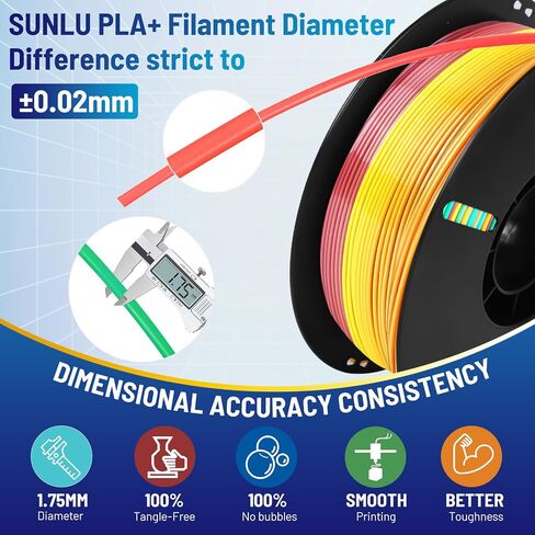 PLA Filament 1.75mm, Dimensional Accuracy +/-0.02mm, PLA 3D Printing Filament, Suitable for Most FDM Printers (Gold) in Saudi Arabia