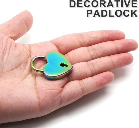 Waziaqoc 2PCS Heart Shaped Padlocks, Small Gold Padlock with Keys Metal Decorative Locks for Jewelry Box Storage Box Diary Mini Bags in Kuwait