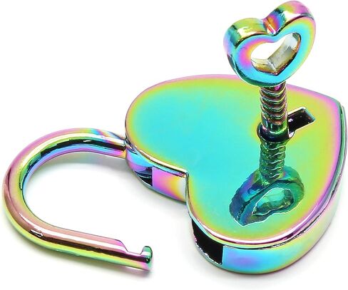 Waziaqoc 2PCS Heart Shaped Padlocks, Small Gold Padlock with Keys Metal Decorative Locks for Jewelry Box Storage Box Diary Mini Bags in Kuwait