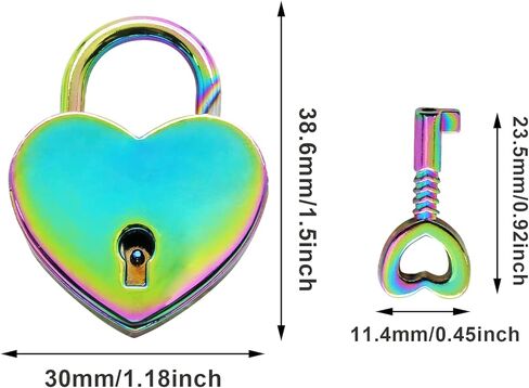 Waziaqoc 2PCS Heart Shaped Padlocks, Small Gold Padlock with Keys Metal Decorative Locks for Jewelry Box Storage Box Diary Mini Bags in Kuwait