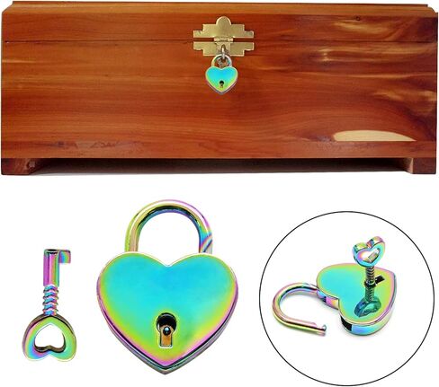 Waziaqoc 2PCS Heart Shaped Padlocks, Small Gold Padlock with Keys Metal Decorative Locks for Jewelry Box Storage Box Diary Mini Bags in Kuwait