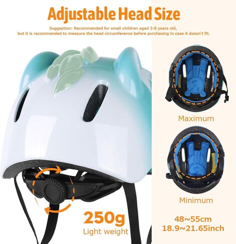 Kids Bike Helmet, Shinmax 3D Cartoon Children Bicycle Helmet Adjustable Toddler Lightweight Scooter Helmet for Boys and Girls Age 3-12 for Multi-Sport Cycling Skating Size 48-54cm in Saudi Arabia