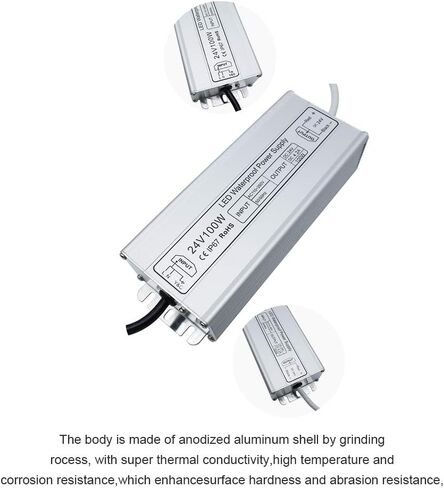 Inshareplus 24V 400W LED Supply ، IP67 DRIVER Outdoor Driver في الهواء الطلق ، AC 90-140V إلى DC 24V محول الجهد المنخفض ، محول محول لضوء LED ، مشروع الكمبيوتر ، الاستخدام في الهواء الطلق in Saudi Arabia