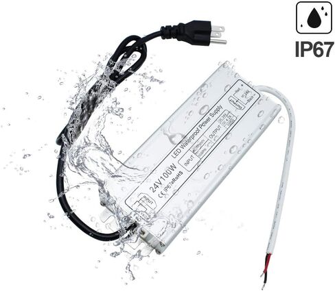 Inshareplus 24V 400W LED Supply ، IP67 DRIVER Outdoor Driver في الهواء الطلق ، AC 90-140V إلى DC 24V محول الجهد المنخفض ، محول محول لضوء LED ، مشروع الكمبيوتر ، الاستخدام في الهواء الطلق in Saudi Arabia