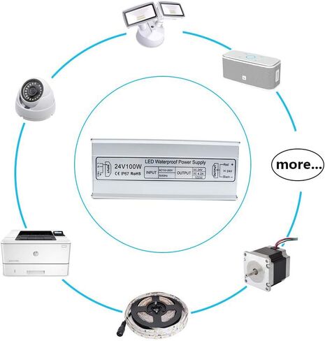 Inshareplus 24V 400W LED Supply ، IP67 DRIVER Outdoor Driver في الهواء الطلق ، AC 90-140V إلى DC 24V محول الجهد المنخفض ، محول محول لضوء LED ، مشروع الكمبيوتر ، الاستخدام في الهواء الطلق in Saudi Arabia