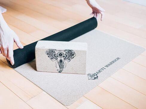 Cork Yoga Mat - Artist Designed, Premium Printed Eco-Friendly Non-Slip mat, Great for Regular & Hot Yoga, Pilates, Workouts 72 inch x 24 inch x 3mm Thick in Saudi Arabia