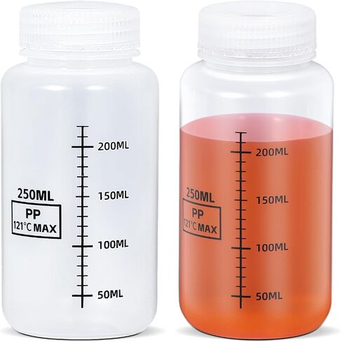 34oz/1000ml Plastic Storage Bottles, Laboratory Grade PP Reagent Bottle Sample Bottles, Graduated Wide Mouth Liquid/Powder Containers Medicine Jars (Transparent, 2 Pcs) in Saudi Arabia
