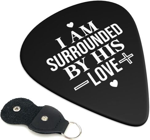 Guitar Picks 6-Pack Thin, Medium Heavy and Leather Key Chain Pick Holder Best Memorial Gifts for Acoustic Guitar Lovers (Christian Quotes, 0.71mm) (Christian Quotes, 0.71mm) in Saudi Arabia