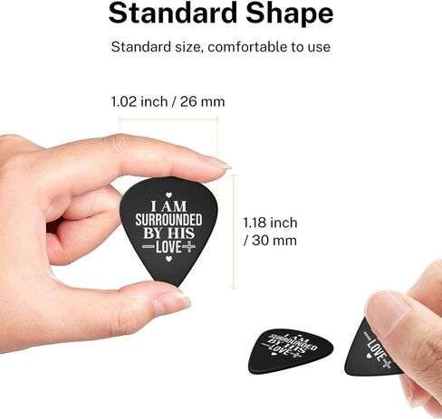 Guitar Picks 6-Pack Thin, Medium Heavy and Leather Key Chain Pick Holder Best Memorial Gifts for Acoustic Guitar Lovers (Christian Quotes, 0.71mm) (Christian Quotes, 0.71mm) in Saudi Arabia