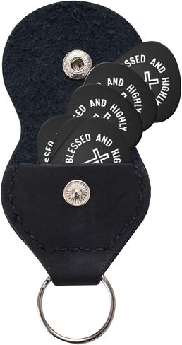 Guitar Picks 6-Pack Thin, Medium Heavy and Leather Key Chain Pick Holder Best Memorial Gifts for Acoustic Guitar Lovers (Christian Quotes, 0.71mm) (Christian Quotes, 0.71mm) in Saudi Arabia