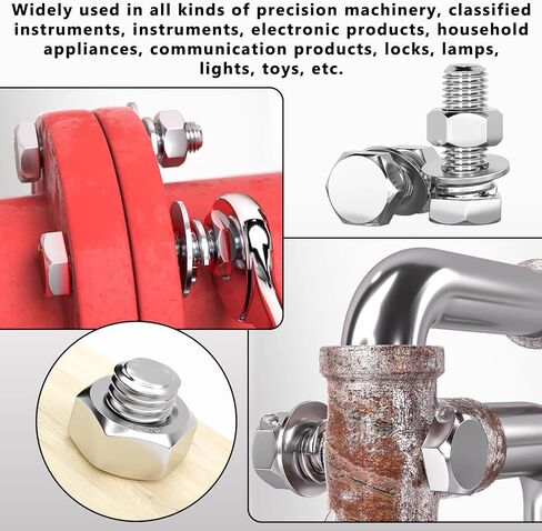 153PCS Hex Nut Set, 304 Stainless Steel Hardware Nuts, 10 SAE Sizes - 4#40, 6#32, 8#32, 10#24, 10#32, 12#24, 1/4-20, 5/16-18, 3/8-16, 1/2-13, Hex Nut Kit in Saudi Arabia